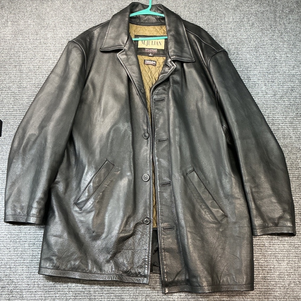 M. Julian Wilsons Vintage Inspired Leather Jacket Mens Large Black PreLoved